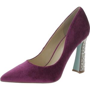 Betsey Johnson Corie Womens Satin Rhinestone Pumps Sz 11